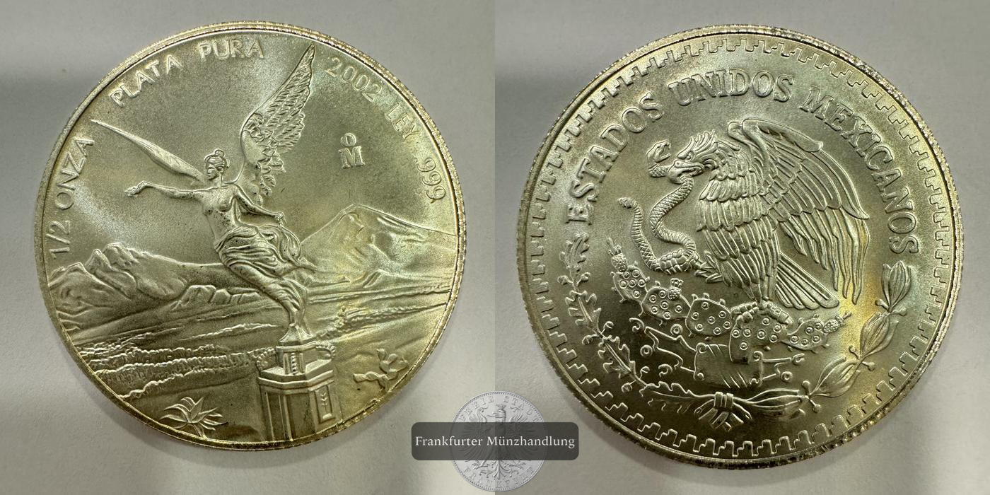  Mexiko ½ Onza Libertad 2002 FM-Frankfurt KM#612 Feinsilber: 15,55g   