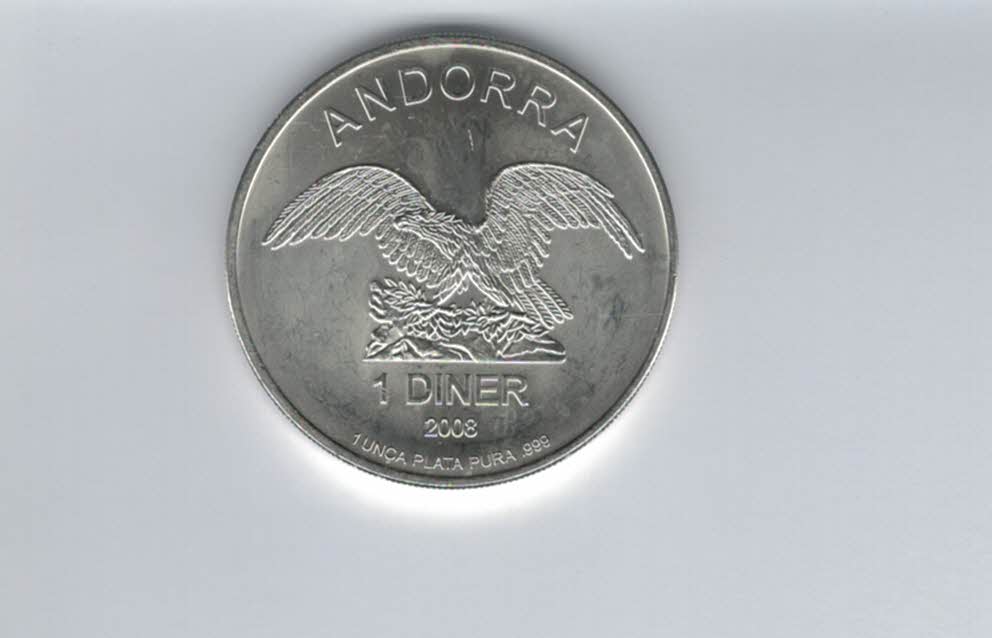  1 Diner 2008 1 Oz Silberunze 999 Andorra Spittalgold9800 (5455   