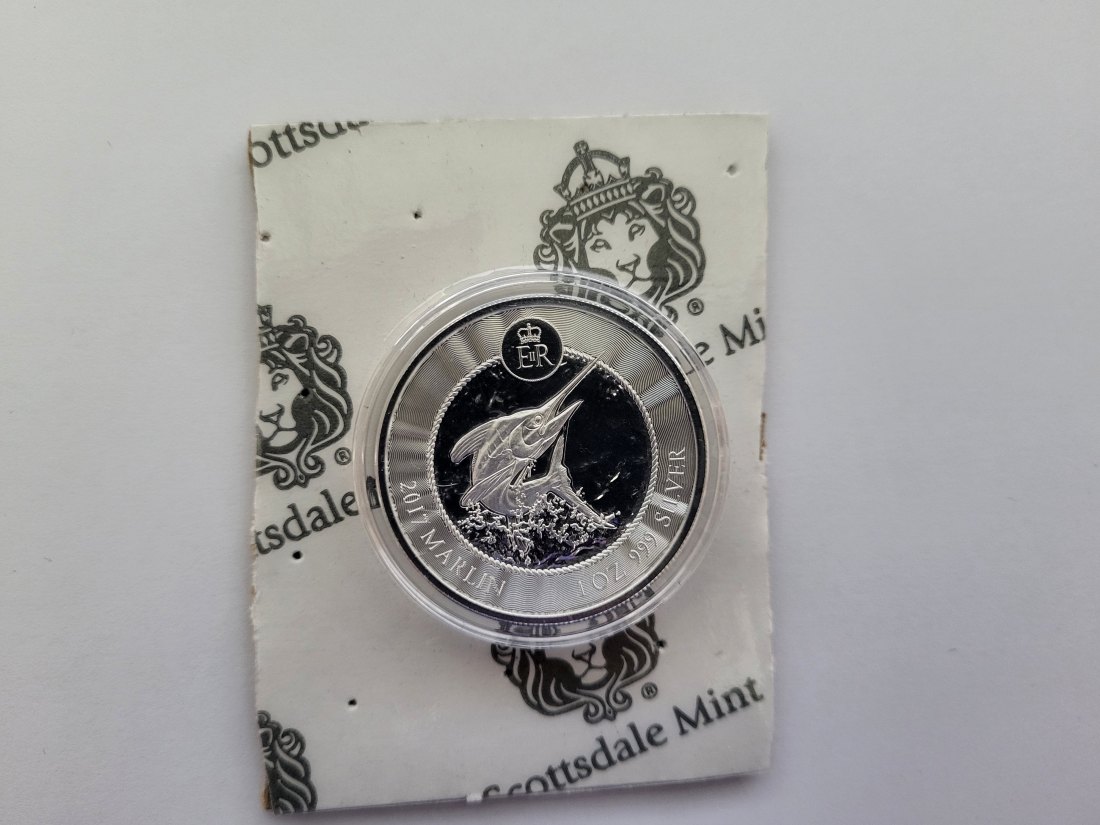  Silbermünze 1 OZ Marlin Speerfisch 2017 999 Cayman Islands Spittalgold9800 (5455   