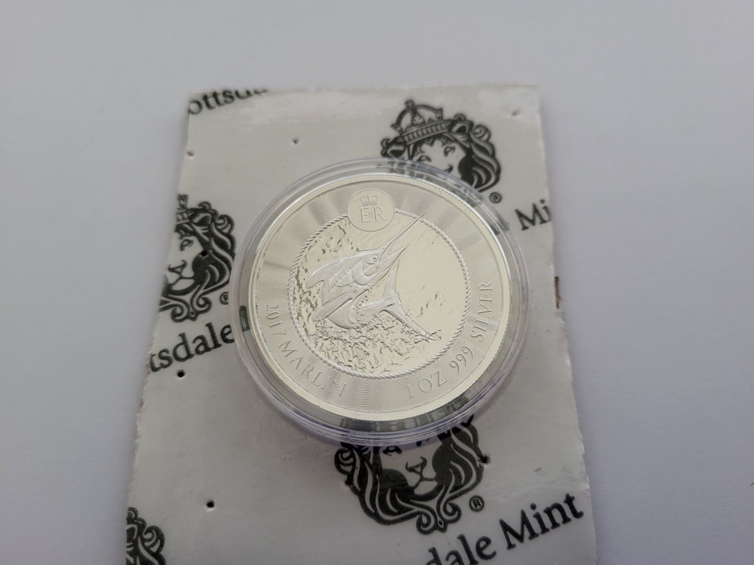  Silbermünze 1 OZ Marlin Speerfisch 2017 999 Cayman Islands Spittalgold9800 (5455   