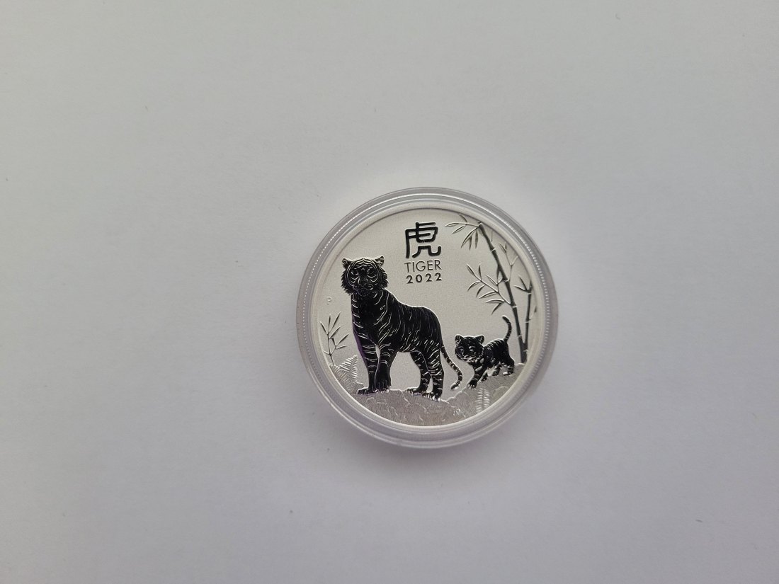  1 Dollar 2022 Tiger 1 Oz Silbermünze 9999 Australien Spittalgold9800 (5455   