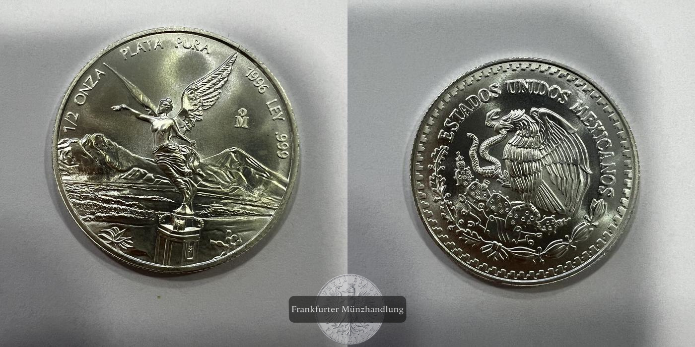  mexiko ½ Onza Libertad 1996 FM-FRANKFURT KM#612 Feinsilber: 15,55g   