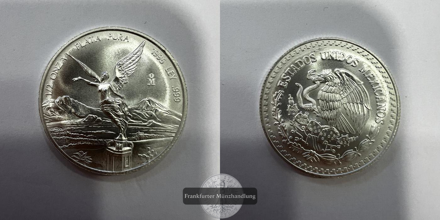  Mexiko ½ Onza Libertad 1996 FM-FRANKFURT KM#612  Feinsilber: 15,55g   