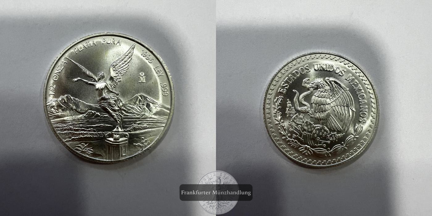  Mexiko ½ Onza Libertad 1996 FM-FRANKFURT KM#612  Feinsilber: 15,55g   