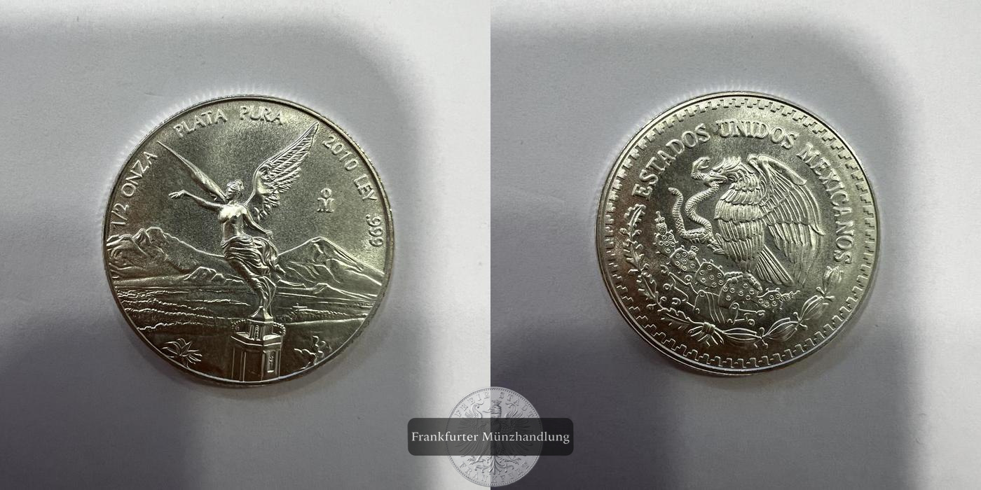  Mexiko ½ Onza Libertad 2010 FM-FRANKFURT KM#612  Feinsilber: 15,55g   