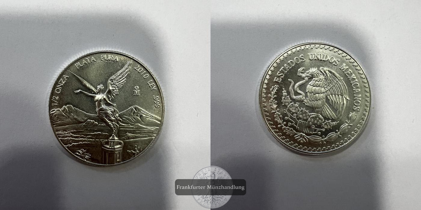  Mexiko ½ Onza Libertad 2010 FM-FRANKFURT KM#612  Feinsilber: 15,55g   