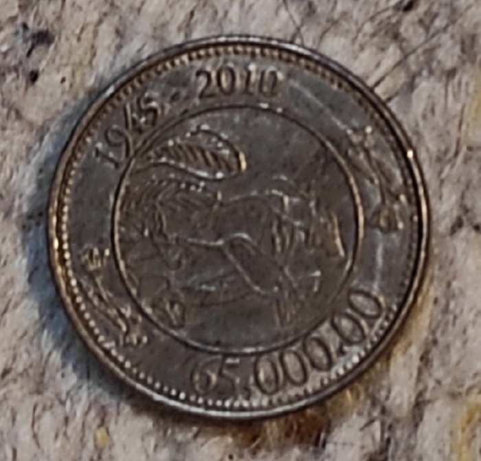  z092: Niederländischer Token zum 65-jährigen Jubiläum von Bakker 1945-2010, 65.000   
