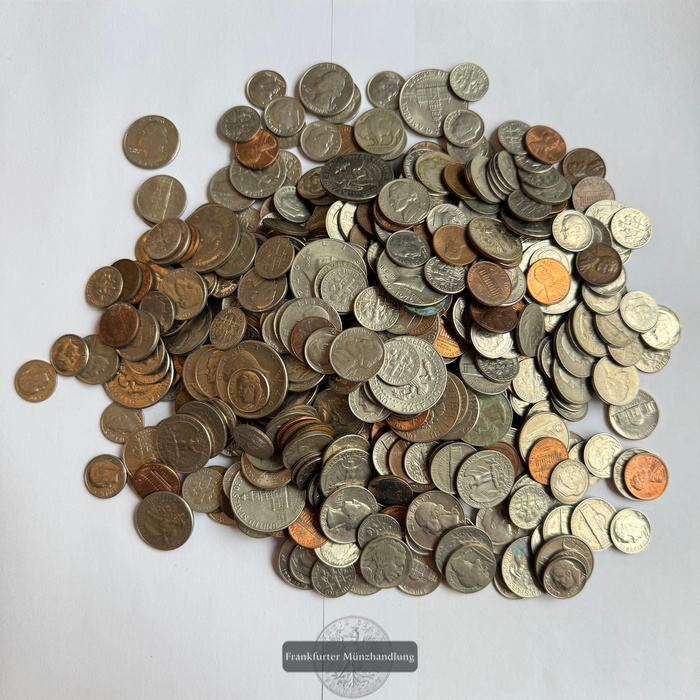  LOT: USA. 2kg diverse USA Münzen aus dem 20. Jahrhundert Unedles Material FM-Frankfurt   