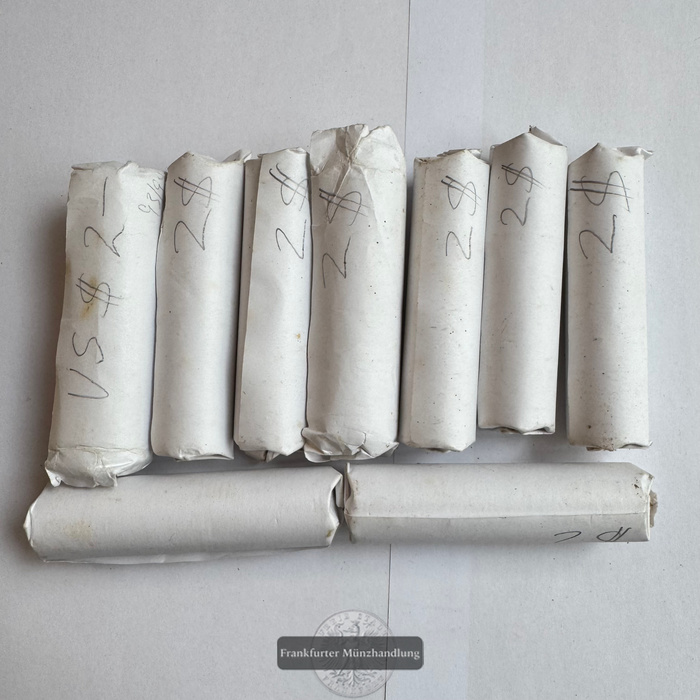  LOT: USA. 9x 2$ Rollen aus 5 cent Münzen 20. Jahrhundert FM-Frankfurt Unedles Material 18$ Gesamt   