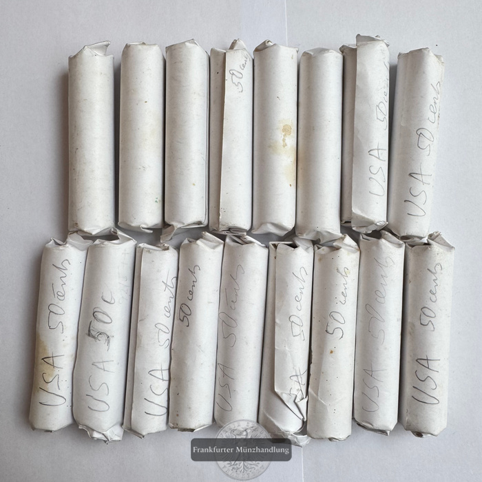  LOT: USA. 17x 50 Cent Rollen aus 1 cent Münzen div. Jg. FM-Frankfurt Unedles Material 8,5$ Gesamt   