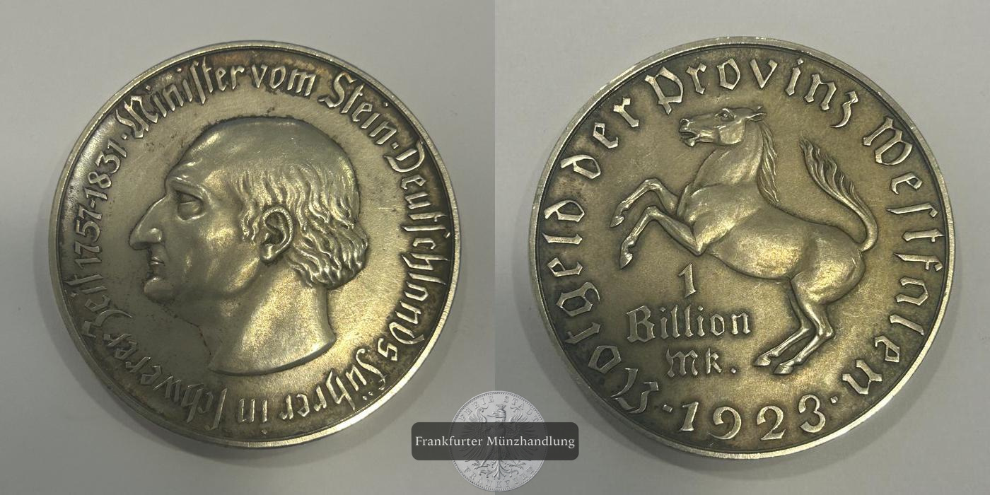  Deutschland 1 Billion Mark - Westfalen (Freiherr vom Stein) 1923 FM-Frankfurt   