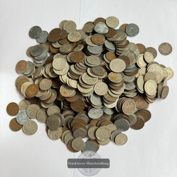  LOT: Deutsches Kaiserreich 2kg diverse Reichspfennig FM-Frankfurt Unedles Material   