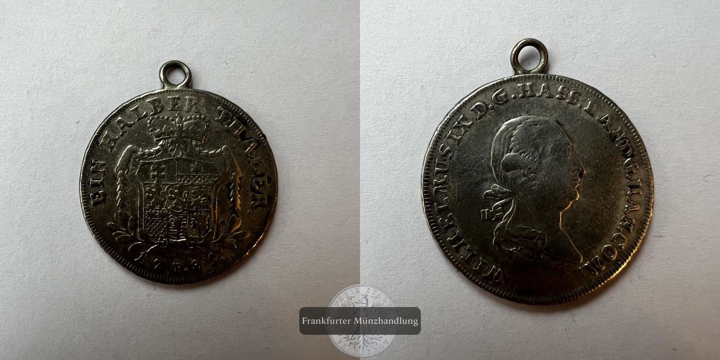  Deutschland ½ Thaler - William IX 1789 FM-FRANKFURT KM#534 Feinsilber: 8,365g   
