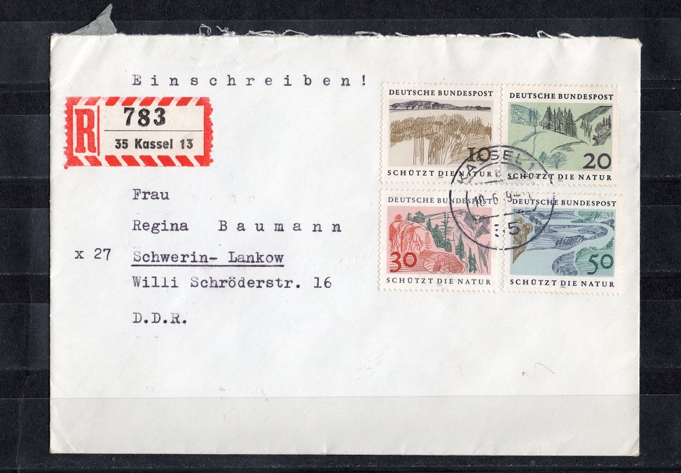  BRD 1969 Einschreiben mit Mi. 591-594 Echt gelaufen   