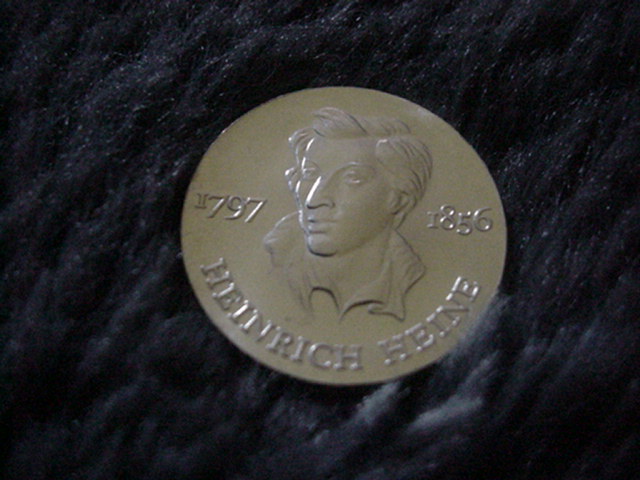 DDR 5 Mark Zum 175 Geb. Heine 1972 Silber