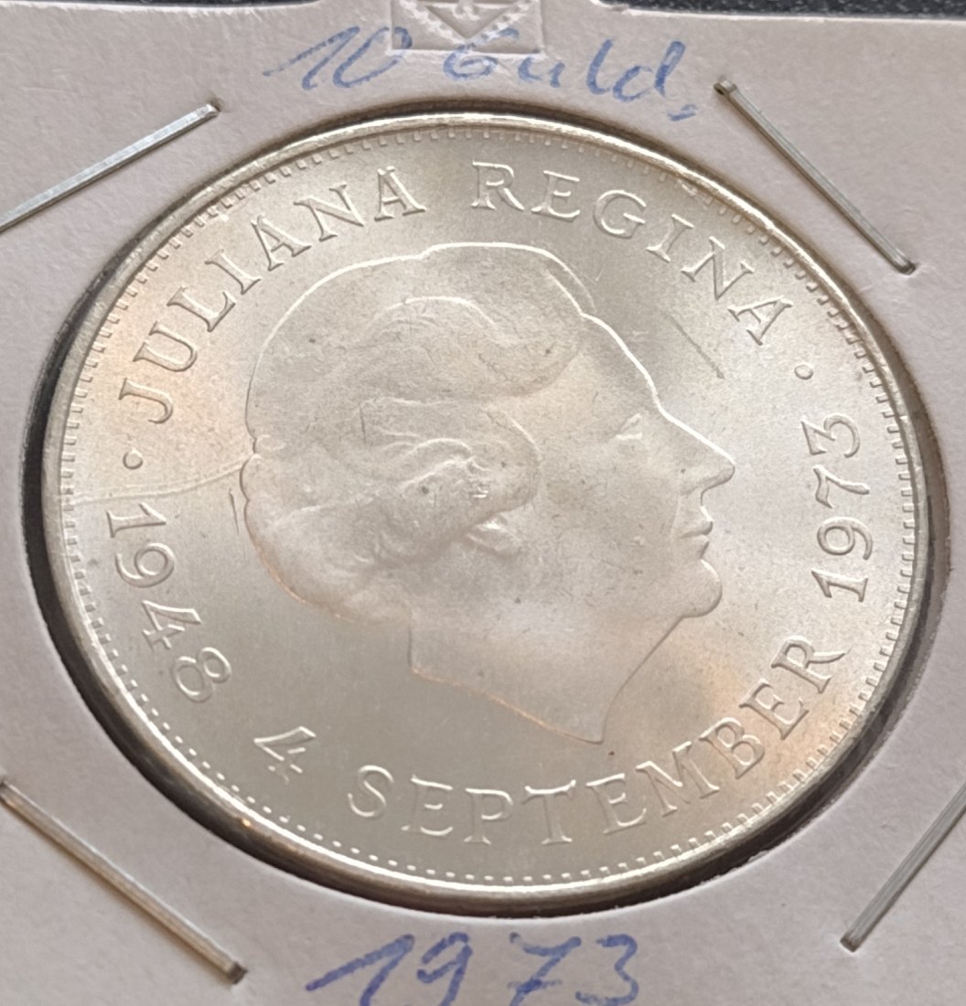 Niederlande,10 Gulden 1973, AG 720, km 196
