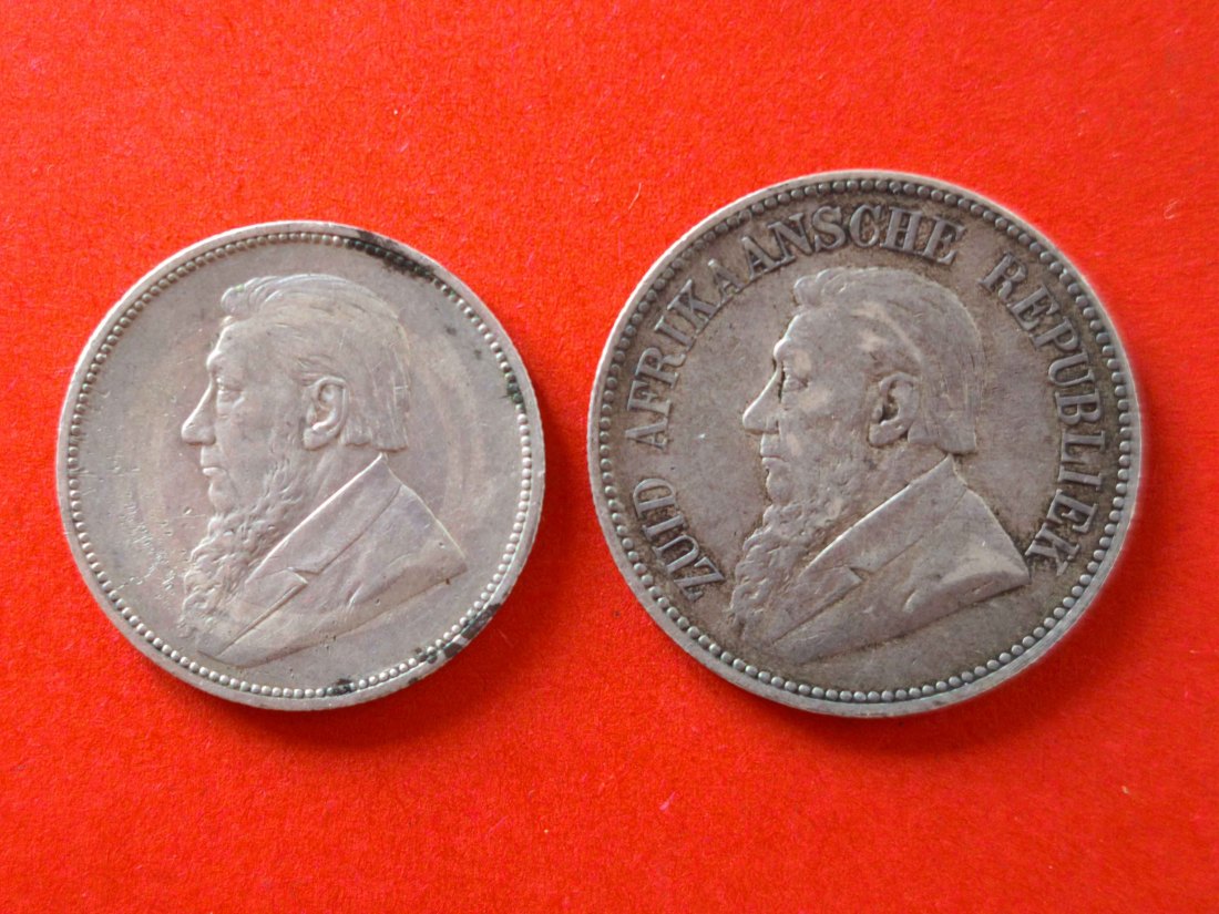  Südafrika (ZAR) Silbermünzen Lot 1896 - 2 Shillings & 2 1/2 Shillings   