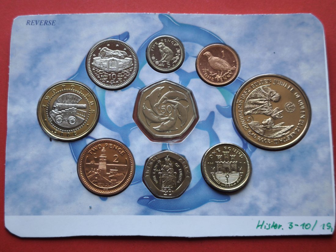 Gibraltar KMS Satz 2002 BU Golden Jubilee inkl. 5 Pounds - im Originalblister