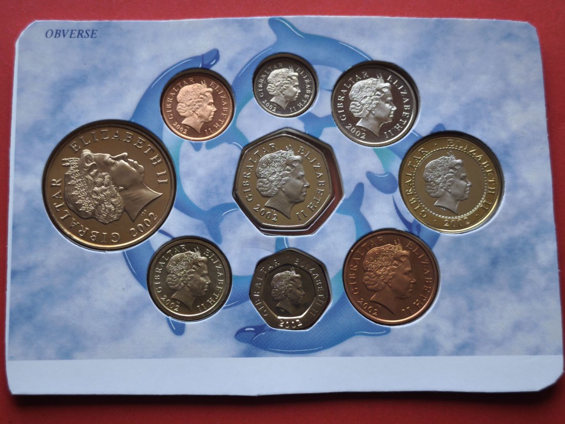  Gibraltar KMS Satz 2002 BU Golden Jubilee inkl. 5 Pounds - im Originalblister   