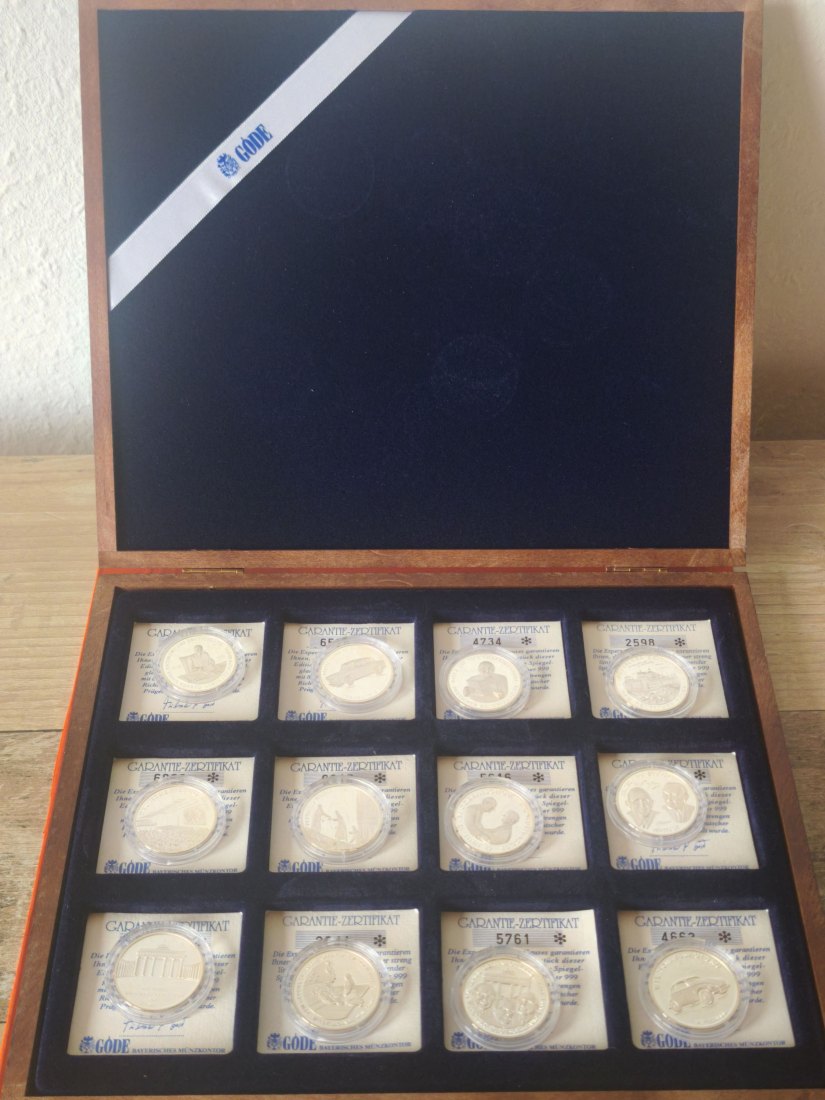  Sammlung Silbermedaillen - 999 Feinsilber PP Schatulle + Zertifikate #2   