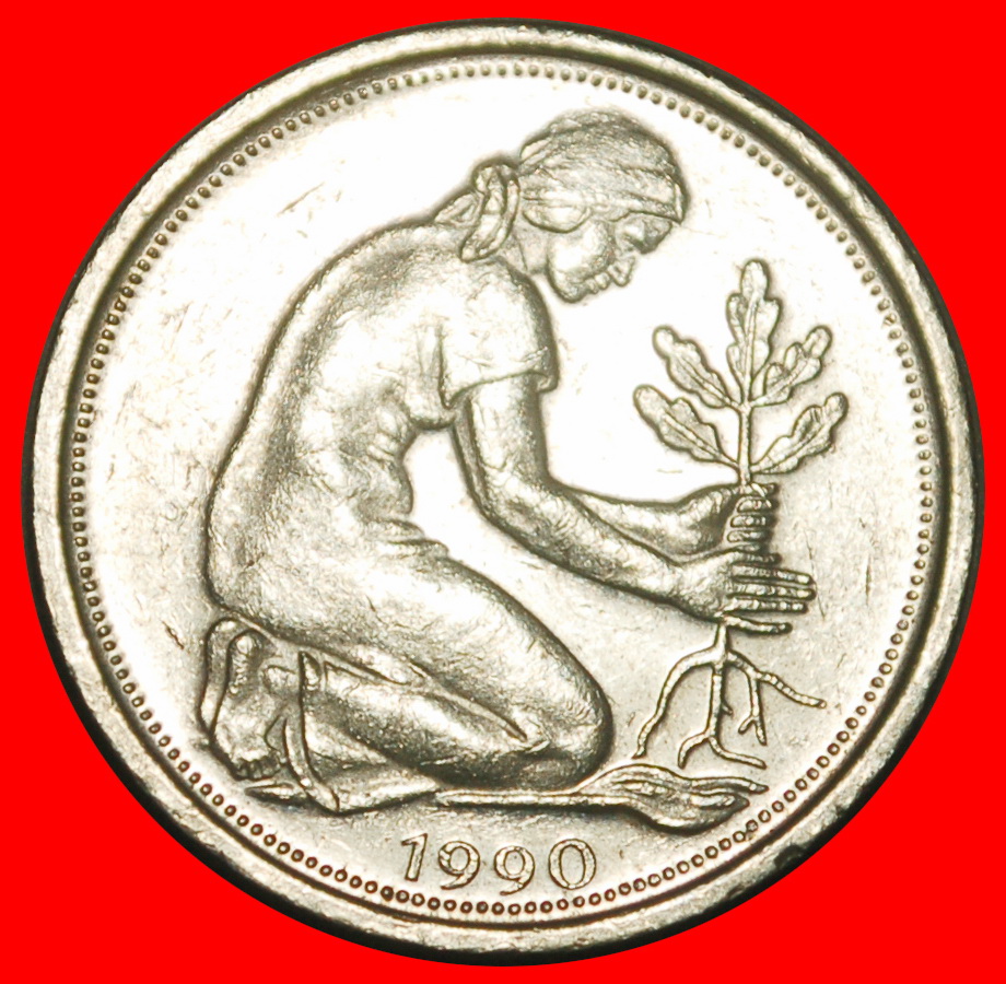  Ⰺ NOT COMMUNIST (1949-2001):GERMANY★50 PFENNIGS 1990A! PRUSSIA! DIES III E p★LOW START ★ NO RESERVE!   