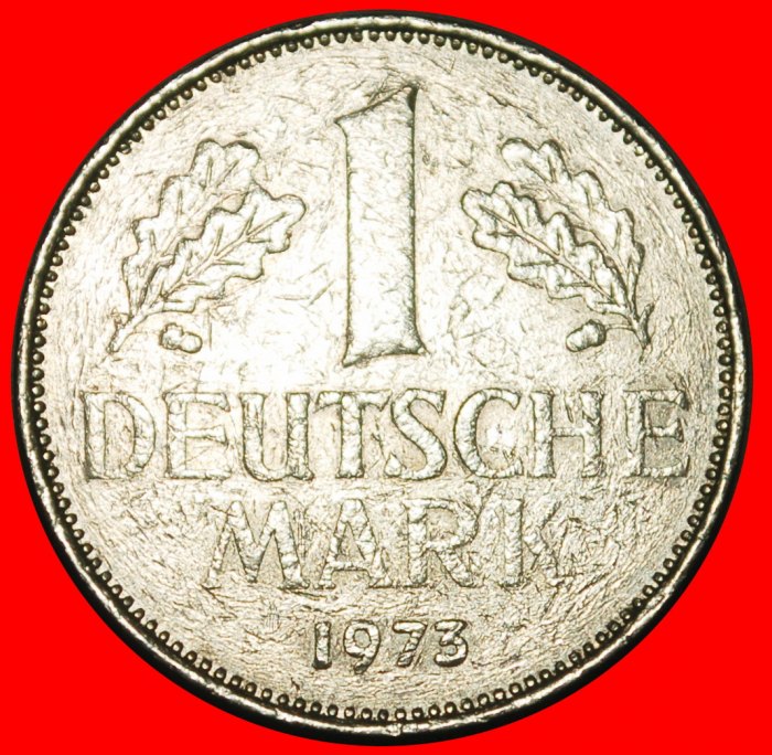 Ⰺ NOT COMMUNIST TYPE (1950-2001): GERMANY ★ 1 MARK 1973J II1 B r2! HAMBURG!★LOW START ★ NO RESERVE!