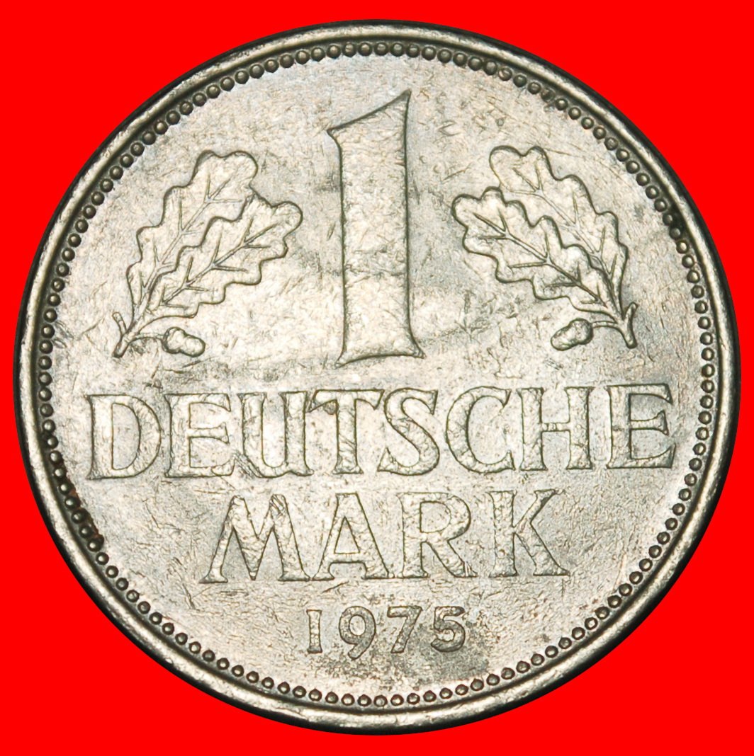 Ⰺ NOT COMMUNIST TYPE (1950-2001): GERMANY ★ 1 MARK 1975D BAVARIA! II1 C r2!★LOW START ★ NO RESERVE!