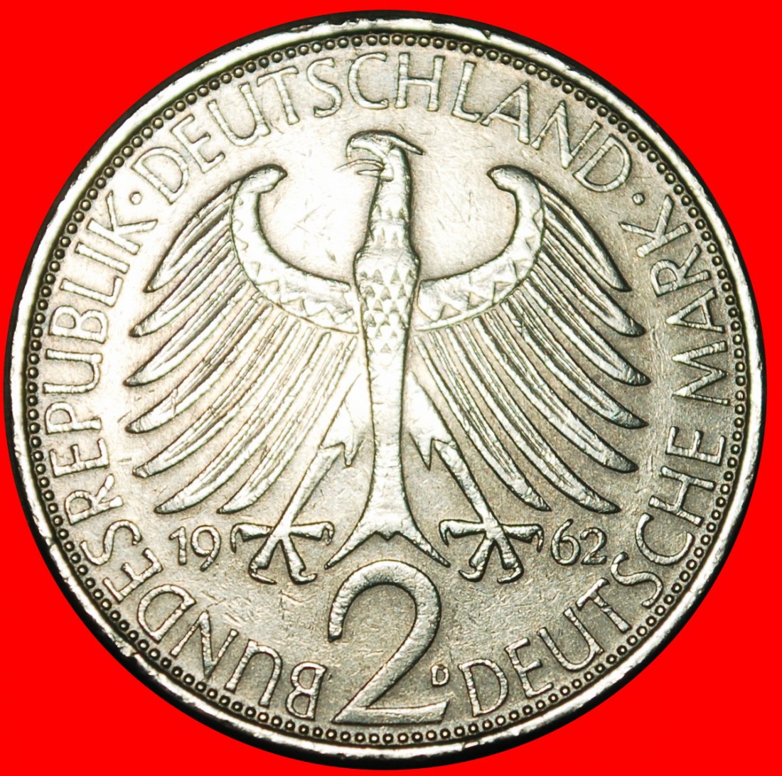  Ⰺ NOBEL PRIZE 1918: GERMANY ★ 2 MARKS 1962D PLANCK (1858-1947) A r1! BAVARIA★LOW START ★ NO RESERVE!   