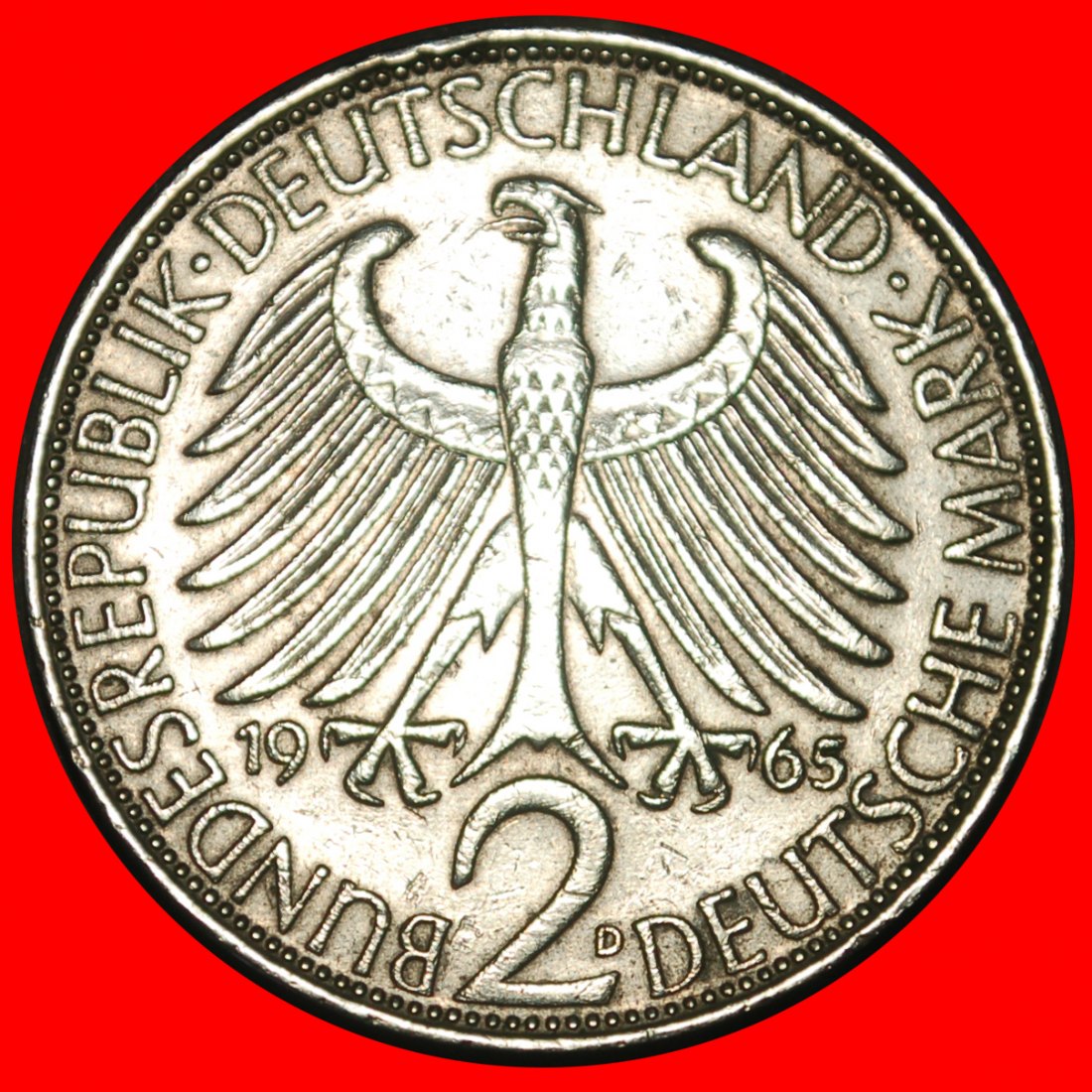  Ⰺ NOBEL PRIZE 1918: GERMANY ★ 2 MARKS 1965D PLANCK (1858-1947) A r1! BAVARIA★LOW START ★ NO RESERVE!   