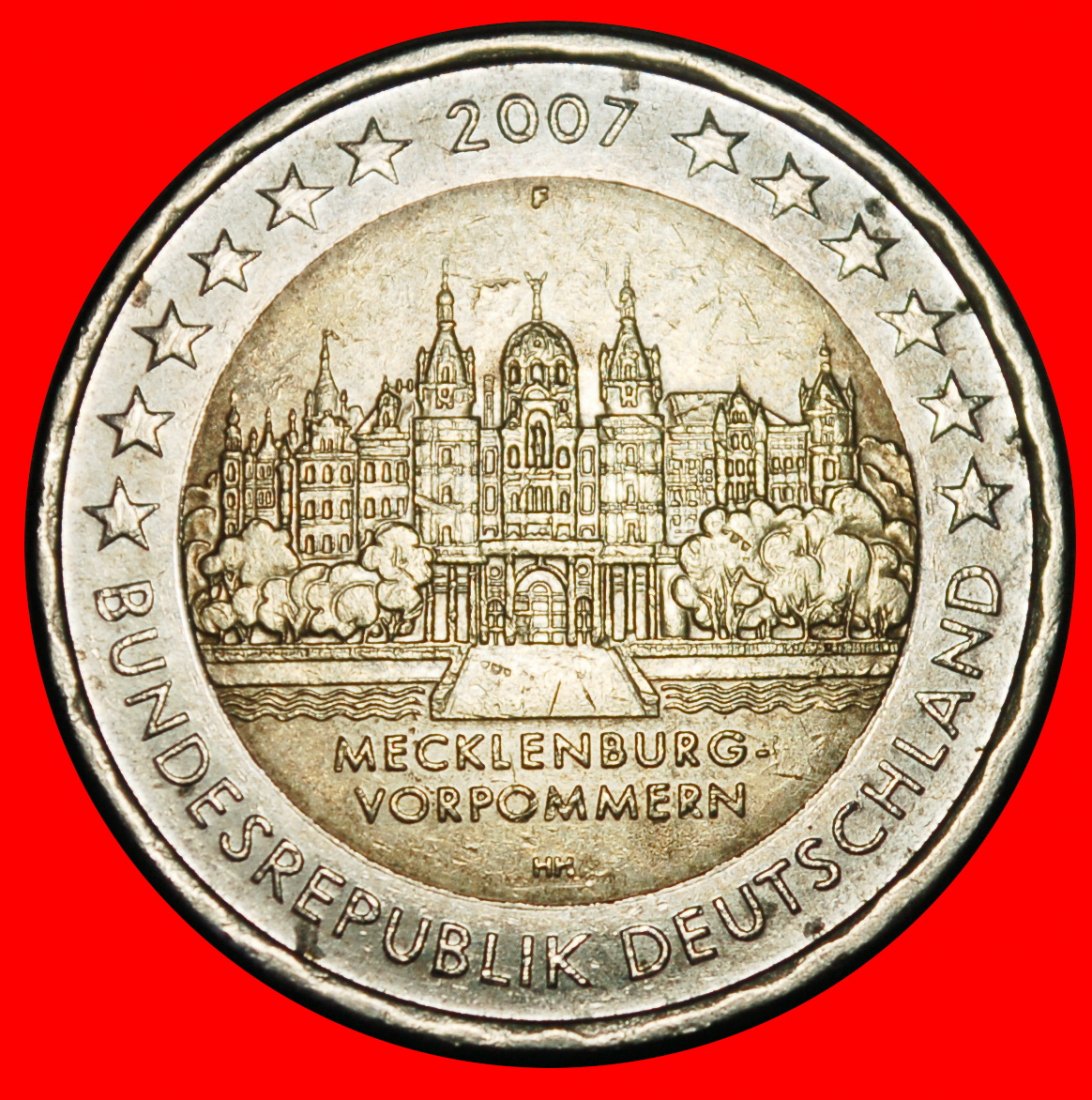 Ⰺ MECKLENBURG-POMERANIA:GERMANY★2 EUROS 2007F BADEN-WUERTTEMBERG NON-PHALLIC★LOW START ★ NO RESERVE!