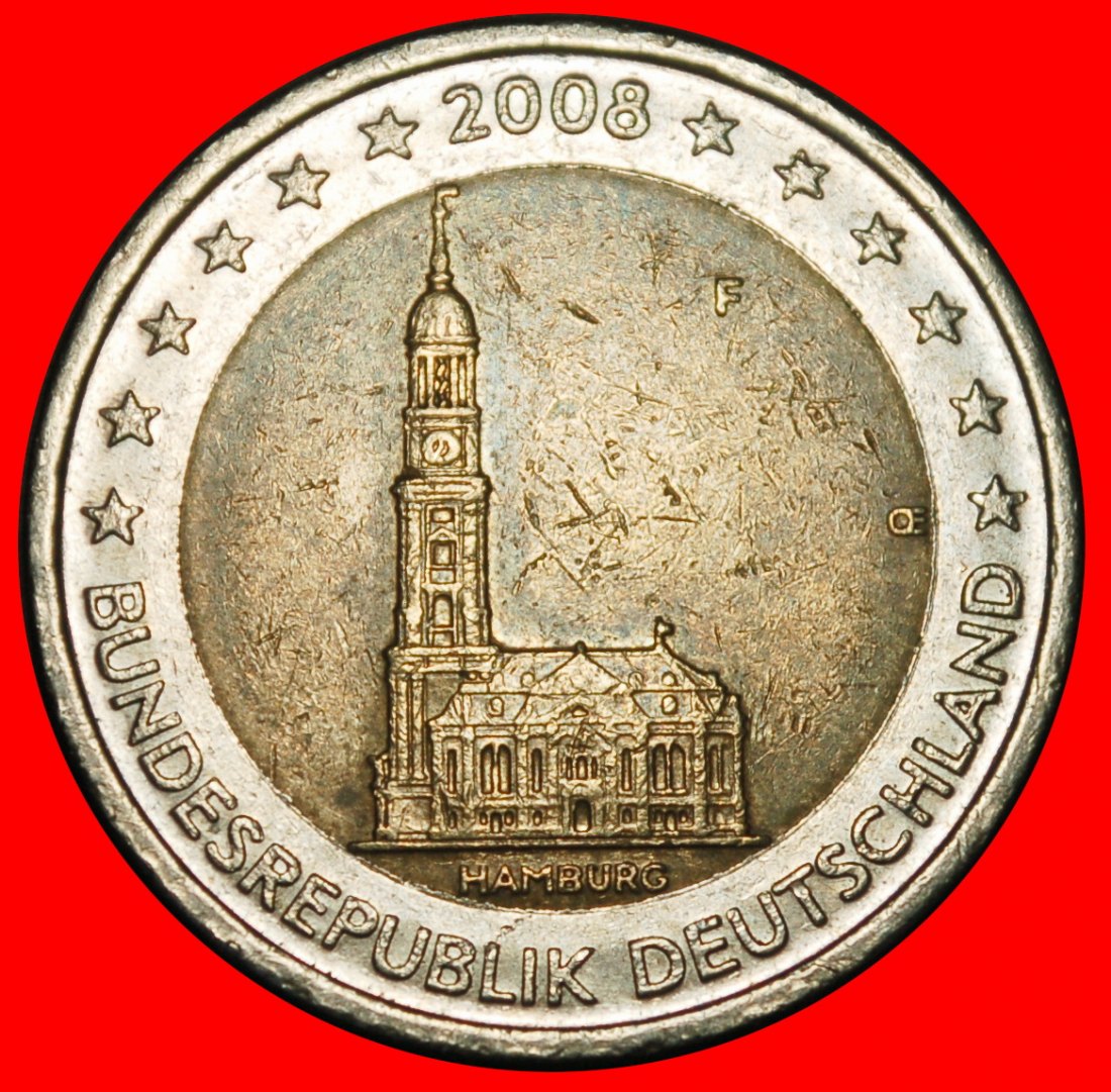 Ⰺ HAMBURG: GERMANY★ 2 EUROS 2008F NOT OLD MAP★BADEN-WUERTTEMBERG!NON-PHALLIC★LOW START ★ NO RESERVE!