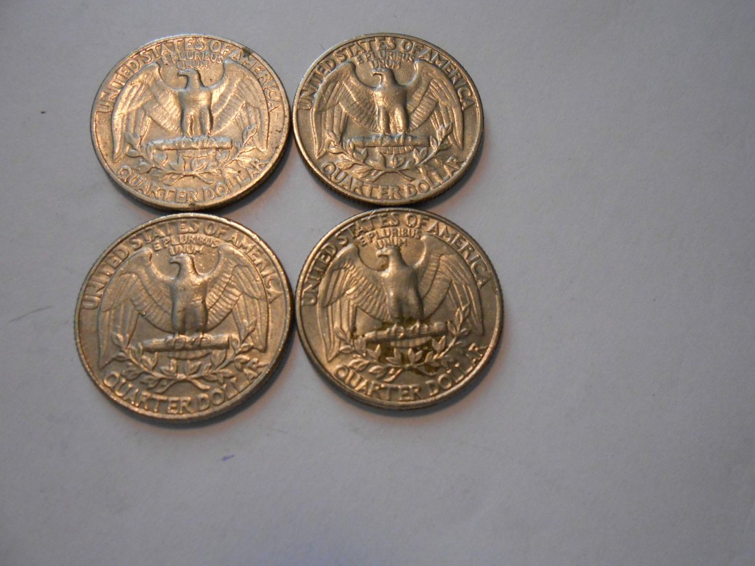  ZX7 USA 4er Lot Washington Quarter-25 Cent / 1967 1969 (KM# 164a) und 1980P 1981P (KM# A164a)   