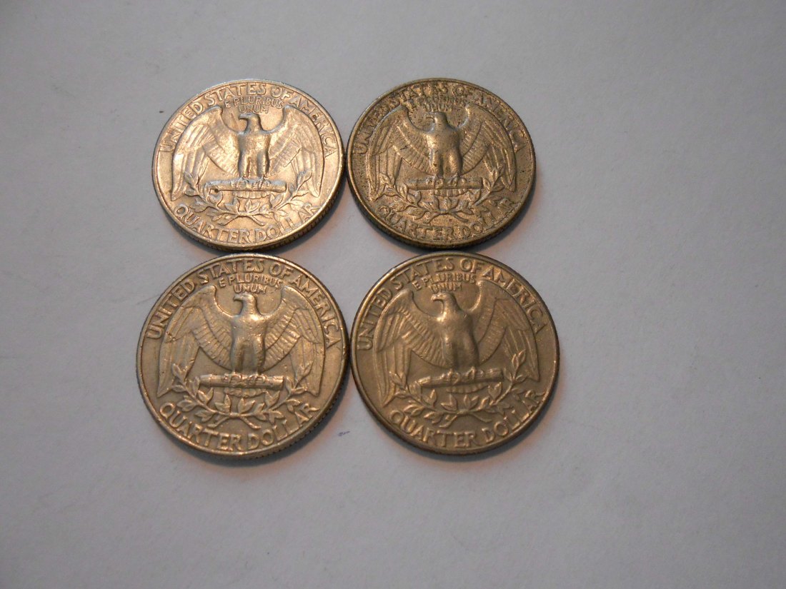  ZX8 USA 4er Lot Washington Quarter-25 Cent / 1967 (KM# 164a) und 1980P 1981P 1983D (KM# A164a)   