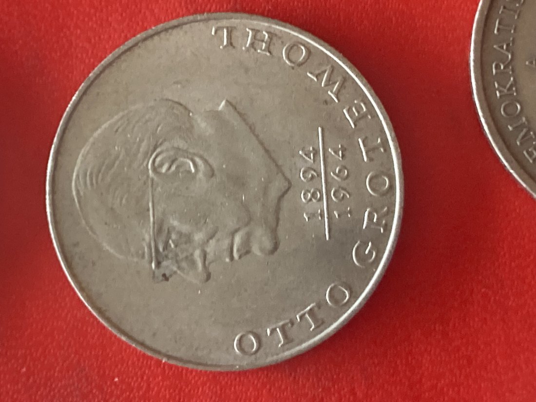  Münze Münzen Gedenkmünze DDR 20 Mark 1973 Otto Grothewohl   