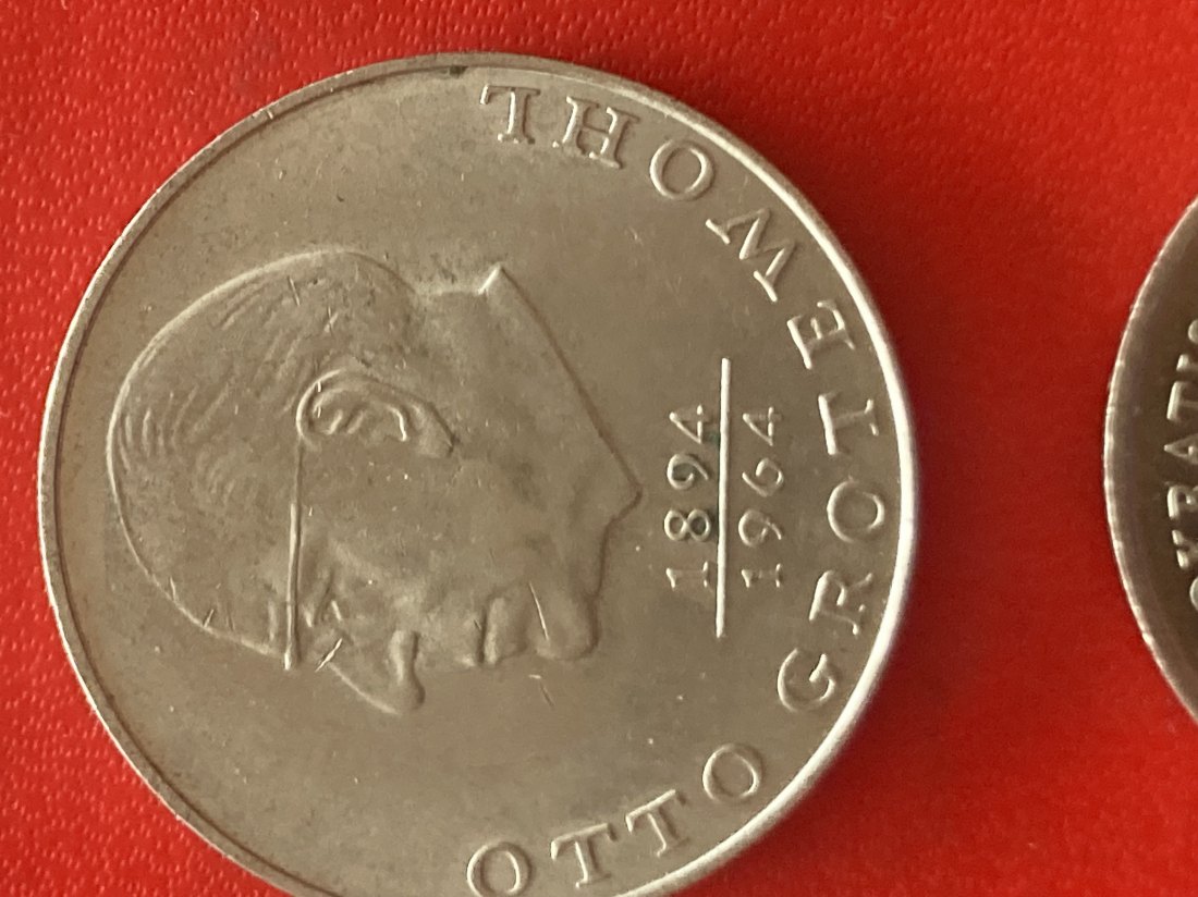 Münze Münzen Umlaufmünze Gedenkmünze DDR 20 Mark 1973 Otto Grotewohl   