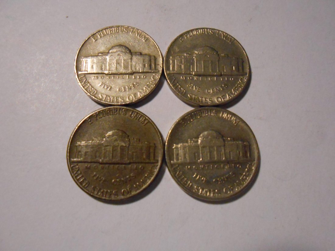  ZX16 USA 4er Lot Jefferson Nickel-5 Cent / 1964 1973 1980D 1984P (KM# A192)   