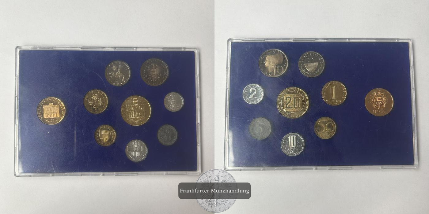  LOT: Österreich 1x 2 Groschen 1980,verschiedene Groschen Aluminium bronze 1980 KM#2876 FM-Frankfurt   