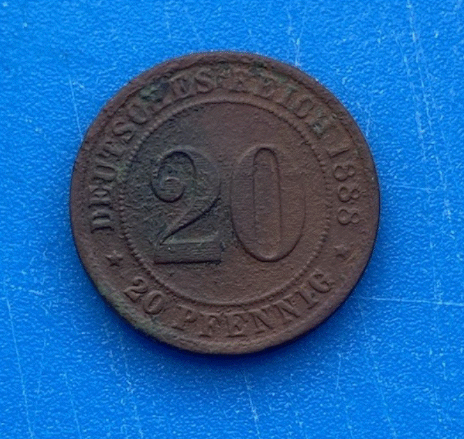  Deutsches Kaiserreich 20 Pfennig 1888 Kleiner Adler   