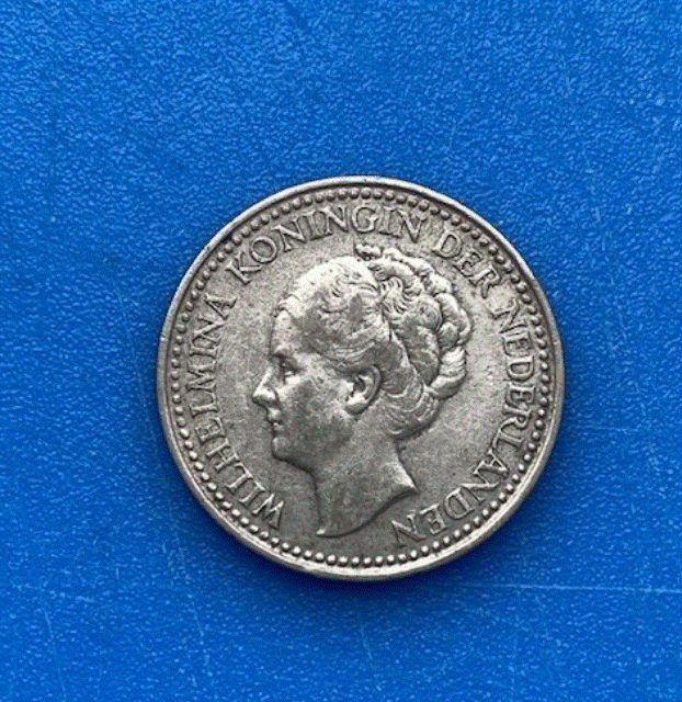  SILBER - Niederlande 1/2 Gulden 1929 Königin Wilhelmina   