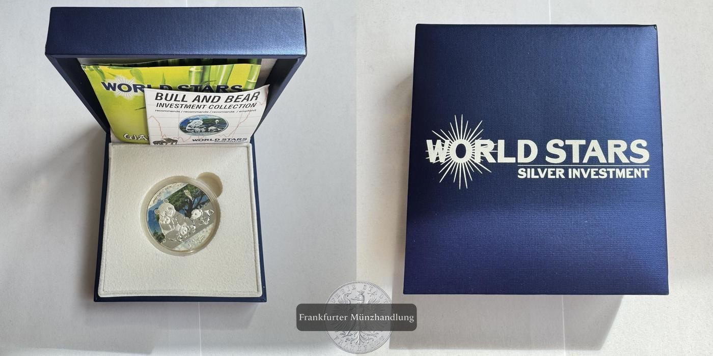  Burkina Faso 1000 Francs CFA (Giant Panda; Coloured) 2016 FM-Frankfurt Feinsilber: 31,1g   