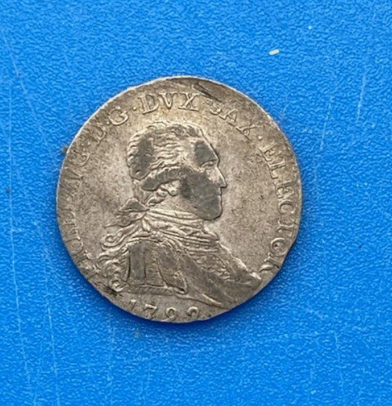  Sachsen Friedrich August III. Vikariat 2/3 Thaler 1792 IEC Doppeladler   