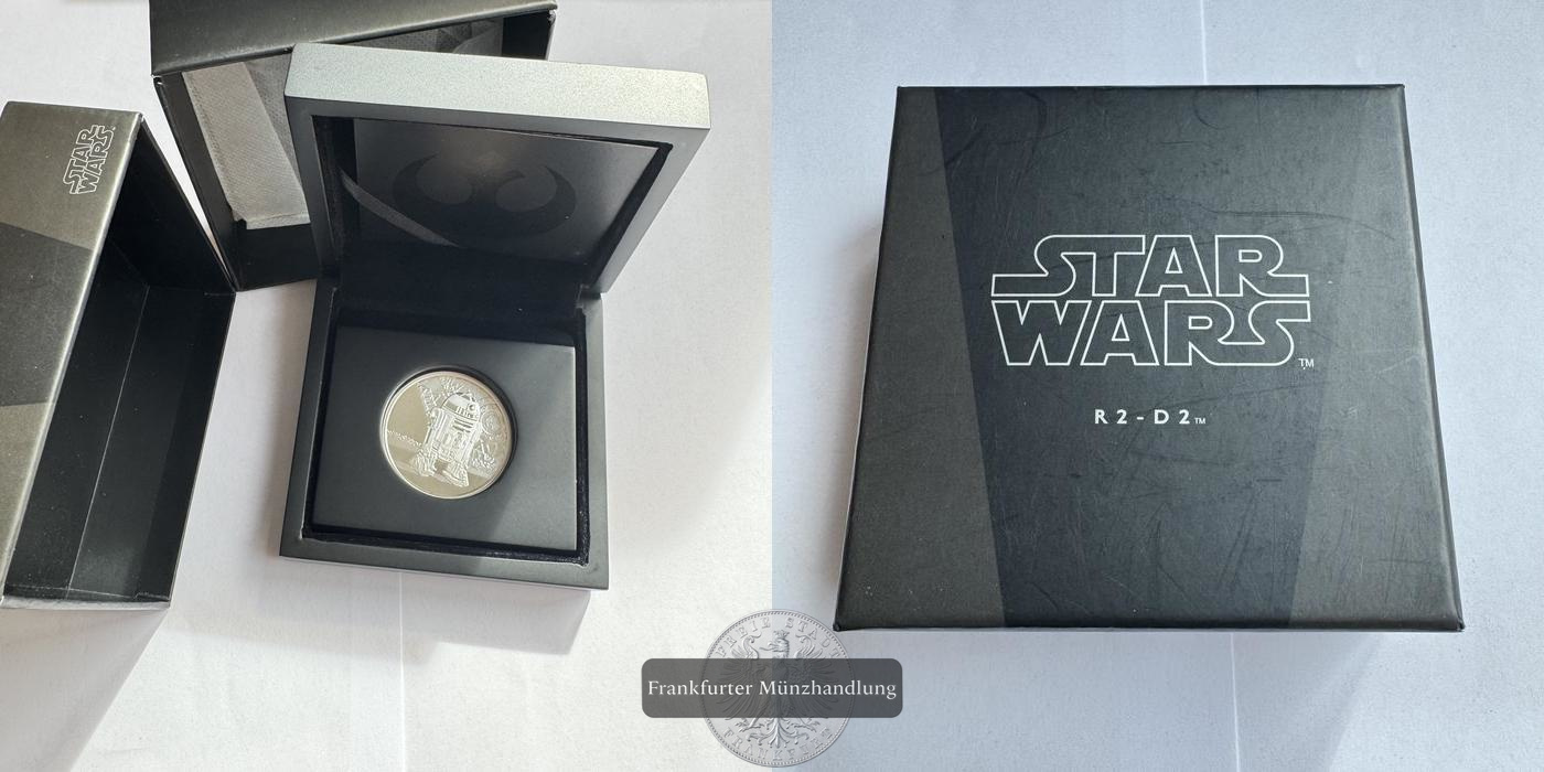  Niue 2 Dollars Elizabeth II (R2-D2) 2016 FM-Frankfurt KM#1379 Feinsilber: 31,1g   