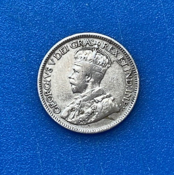  SILBER - Kanada 10 Cents 1919 George V. Krone Ahornblätter   