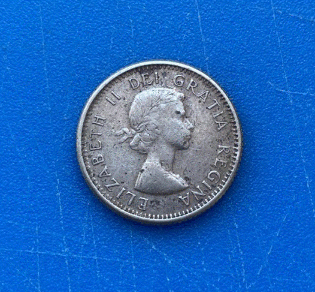  SILBER - Kanada 10 Cents 1960 Segelschiff Bluenose Queen Elizabeth II.   