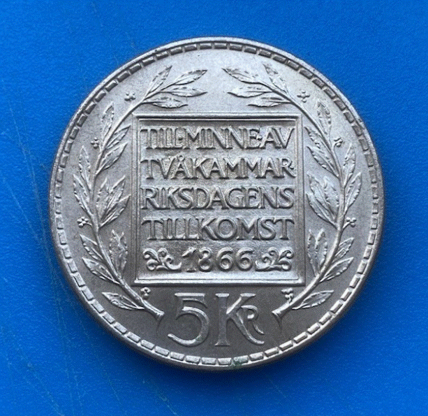  SILBER - Schweden 5 Kronor 1966 Gustaf VI. Adolf  - Verfassungsänderung   