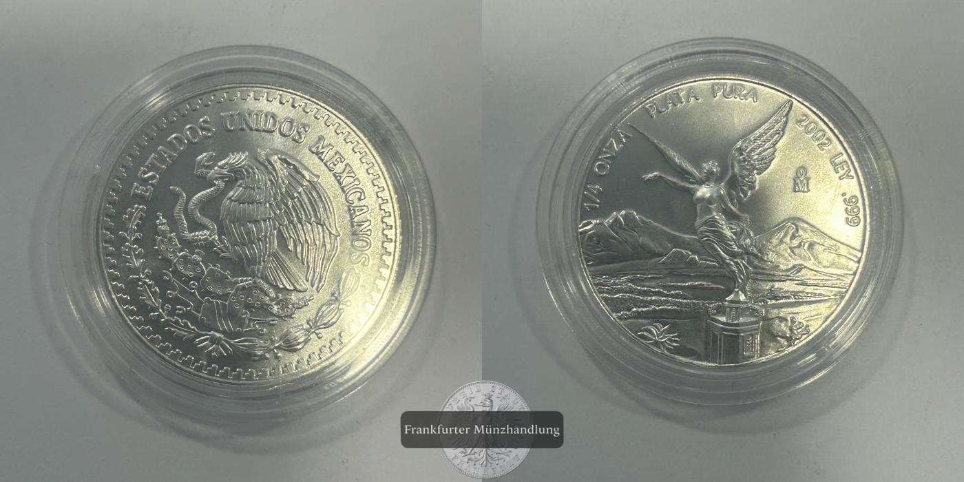  Mexiko ¼ Onza Libertad 2002 FM-Frankfurt KM#611 Feinsilber: 7,768g   