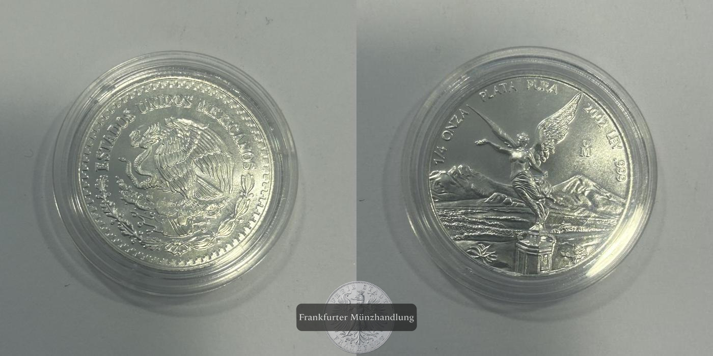  Mexiko ¼ Onza Libertad 2002 FM-Frankfurt KM#611 Feinsilber: 7,768g   