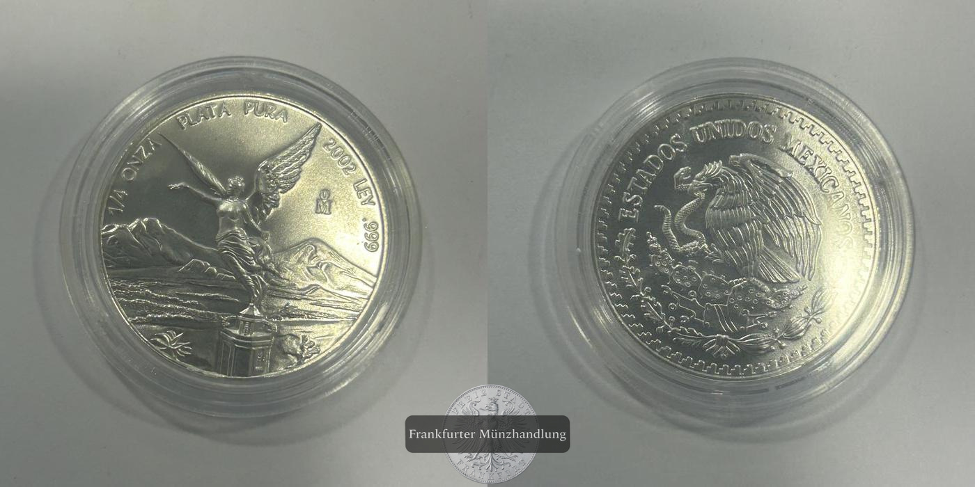  Mexiko ¼ Onza Libertad 2002 FM-Frankfurt KM#611 Feinsilber: 7,768g   