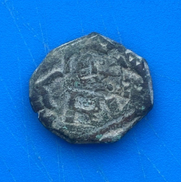 Spanien 8 Maravedis 17. Jh. (Philipp IV.) Resello Gegenstempel Krone   