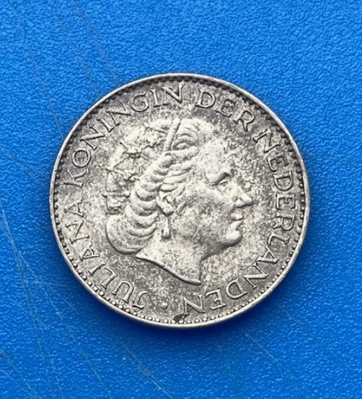  SILBER - Niederlande 1 Gulden 1958 Königin Juliana Wappen   